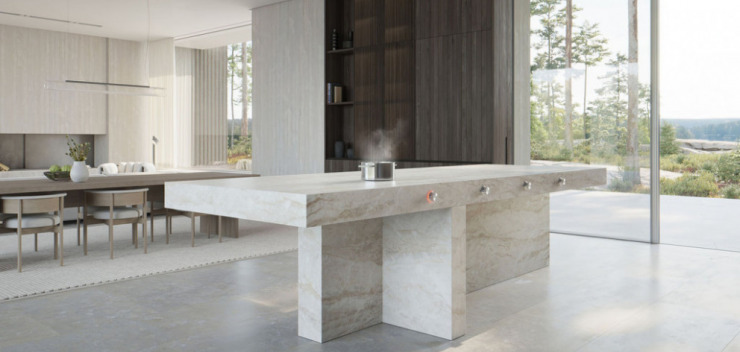 Gaggenau Kochinsel Vollintegrierte Induktionskochfläche in Dekton-Arbeitsplatten