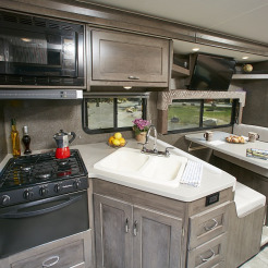 Graue Caravanküche