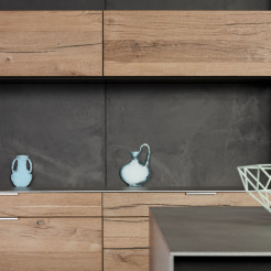 Küchen-Wohnwand von Eggersmann, Modell: Concrete Vintage Oak