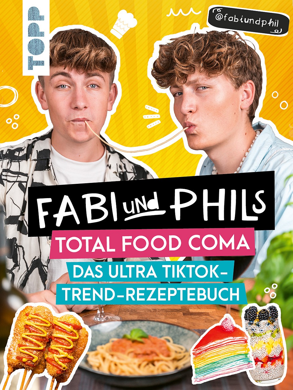 Fabi und Phils Total Food Coma - Das Ultra Tiktok Trend-Rezeptbuch erschienen bei TOPP im frechverlag