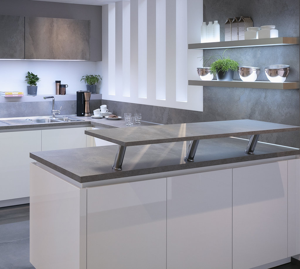 Barboard als Aufsatz-Tresen auf Küchentheke