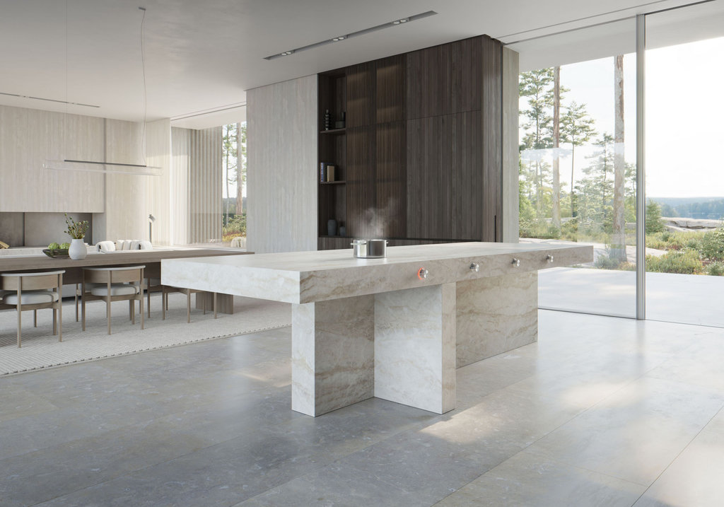 Gaggenau Kochinsel Vollintegrierte Induktionskochfläche, verborgen unter Dekton
