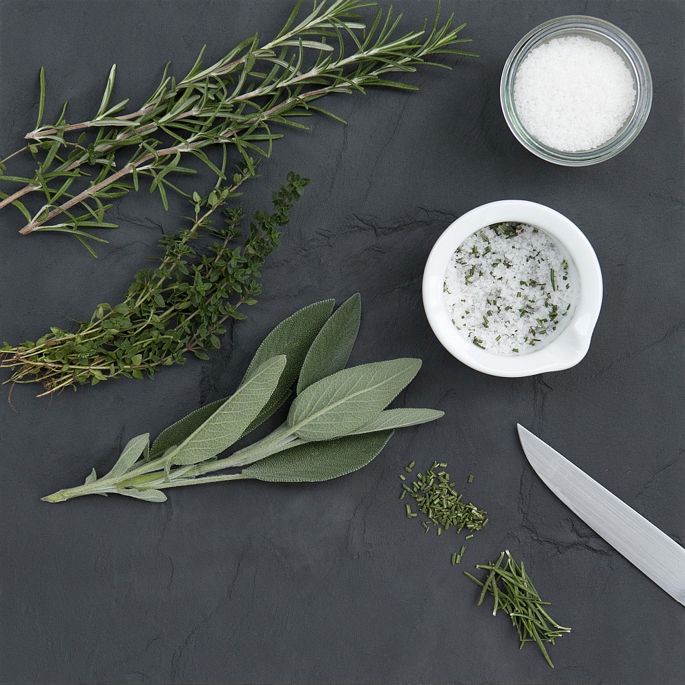 Rosmarin Oregano Salbei Salz Kräutermischung